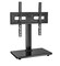 Modern Black Universal Table Top Swivel TV Stand TV Mount Glass Base for 32-65 inch LCD LED TVs, Alloy Steel, up to 35° Swivel